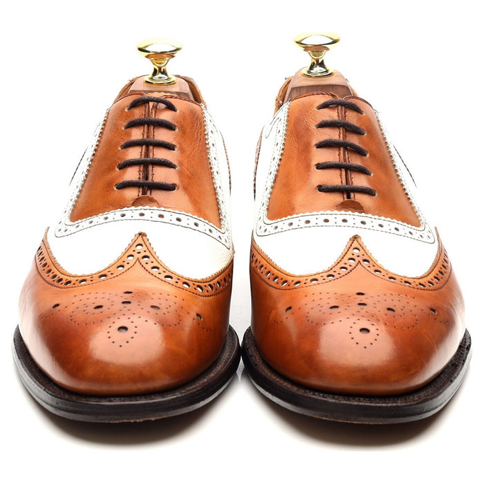 'Hyde' Tan Brown Brown White Leather Spectator Brogues UK 7 F