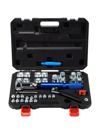 Hydraulic Tube Expander, 1/2" Or 3/8" Or 3/16" Or 1/4" Or 5/16" To 1-1/8" OD, HAVC Hydraulic Crimp Tool With 7 Expanding Tips, Deburring Tool, Copper Aluminum Brass Soft Steel Tube Cutter