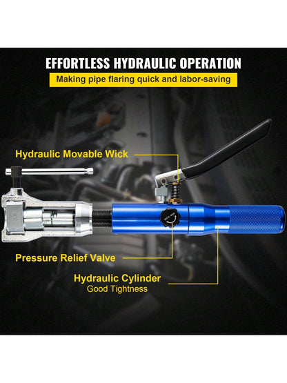 Hydraulic Tube Expander, 1/2" Or 3/8" Or 3/16" Or 1/4" Or 5/16" To 1-1/8" OD, HAVC Hydraulic Crimp Tool With 7 Expanding Tips, Deburring Tool, Copper Aluminum Brass Soft Steel Tube Cutter