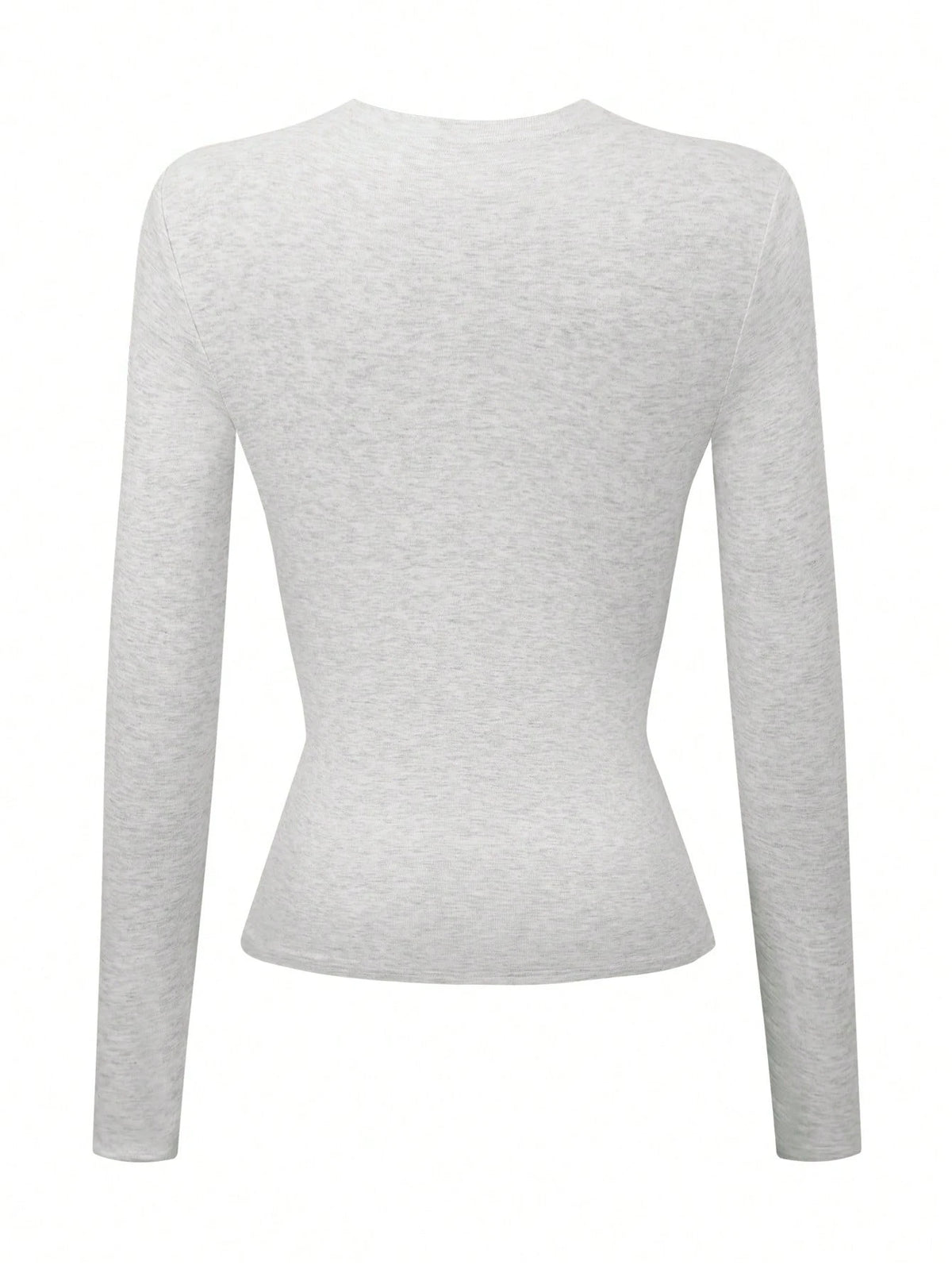 INAWLY 3pcs Women's Solid Color Fitted Long Sleeve Crew Neck T-Shirts