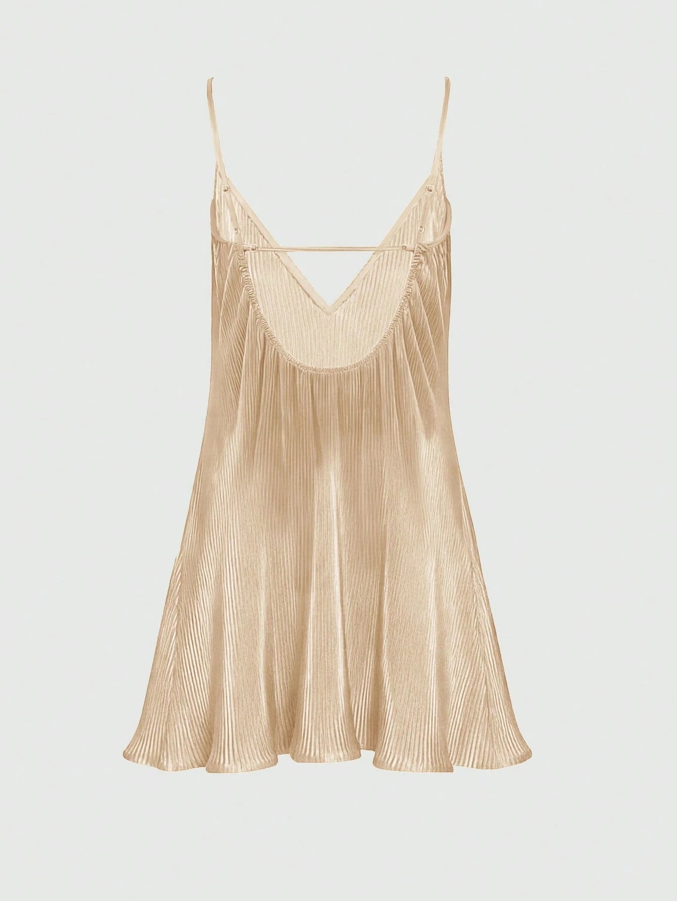 INAWLY Backless Camisole Beige Dress For Women,Classy Vintage Boho Chic Summer,Tropical Beach Holiday Vacation,Apricot Solid Color Casual Resort Outfits