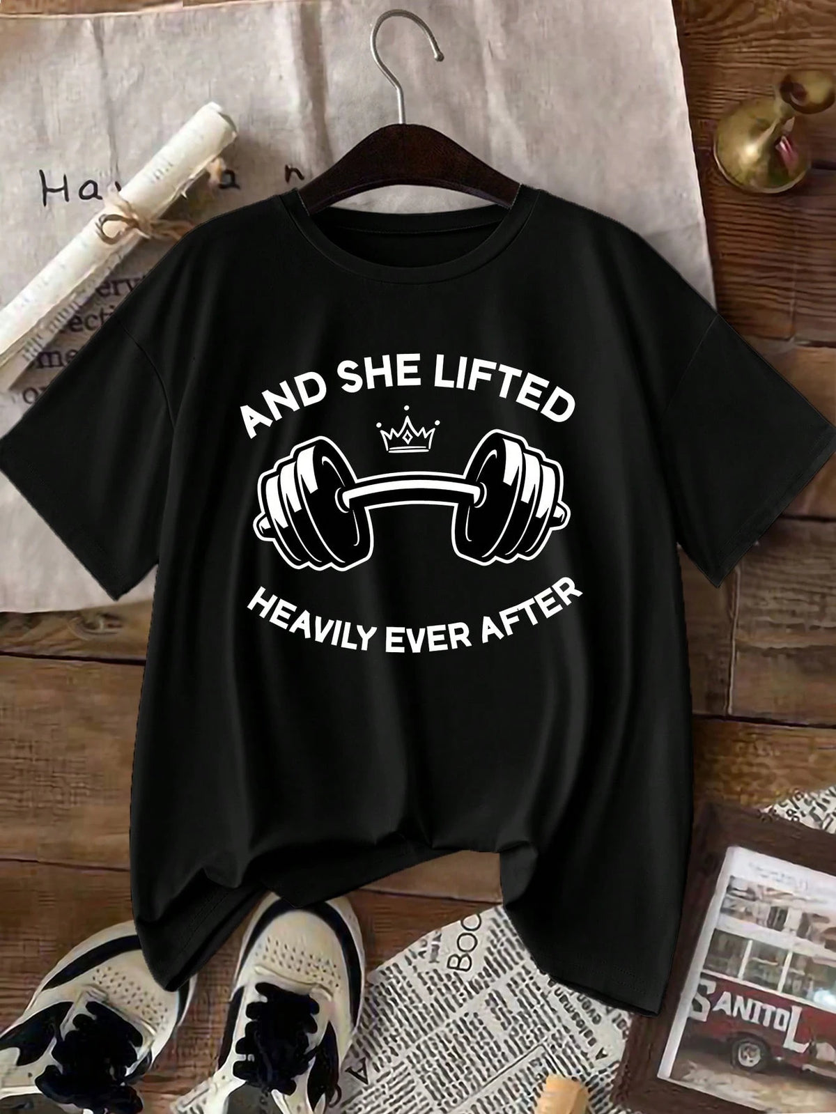 INAWLY Casual Fashionable Gym Duck Print Fitted Knit Pullover Short Sleeve T-Shirt For Women