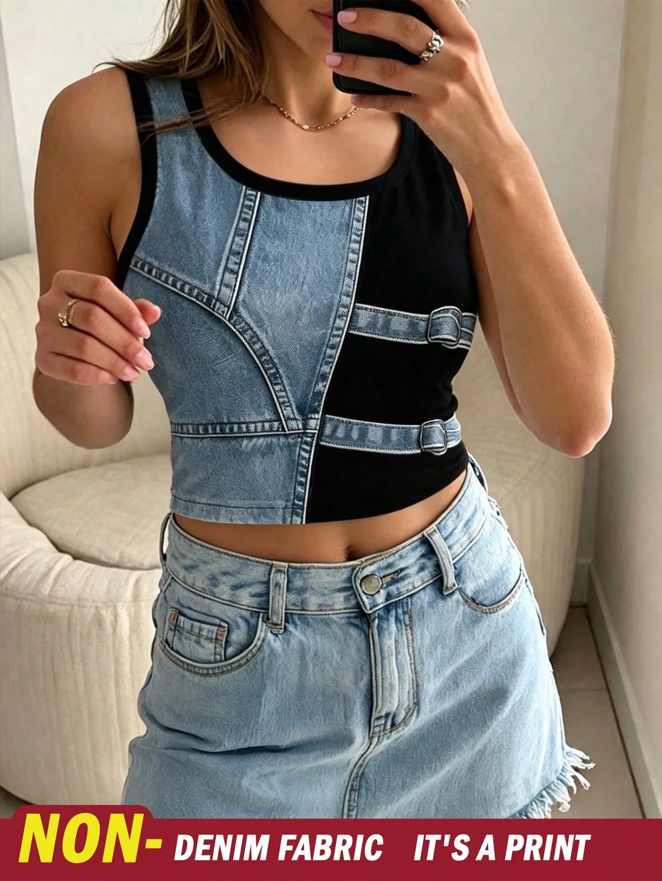 INAWLY Solva Summer Casual Camouflage Printed Cropped Tank Top