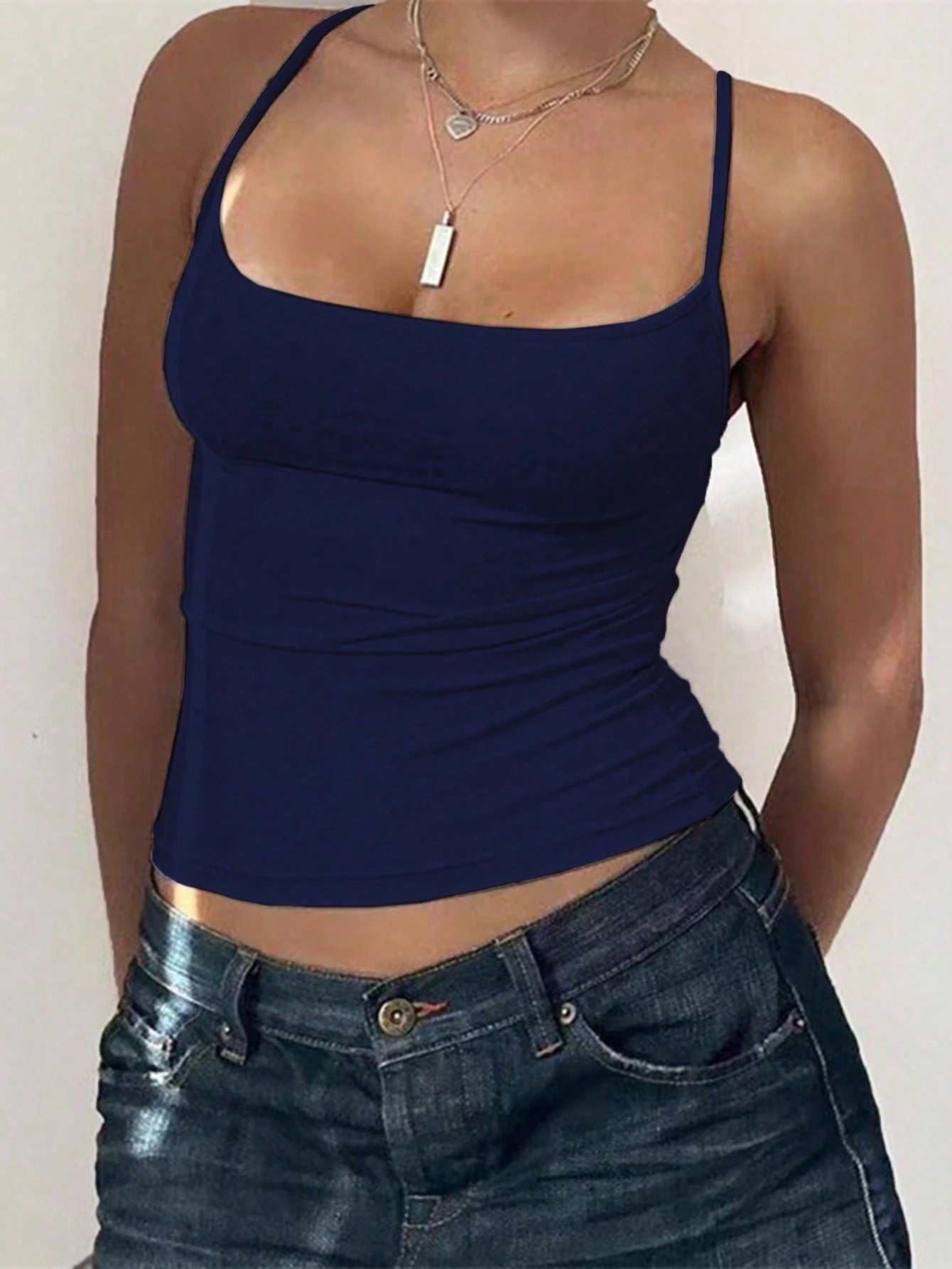 INAWLY Solva Women's Casual Sleeveless Crop Top, Solid Color, Slim Fit, Versatile For Daily Wear, Summer