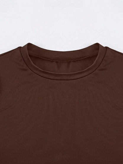 INAWLY Solva Women's Casual Solid Color Fitted T-Shirt, Summer
