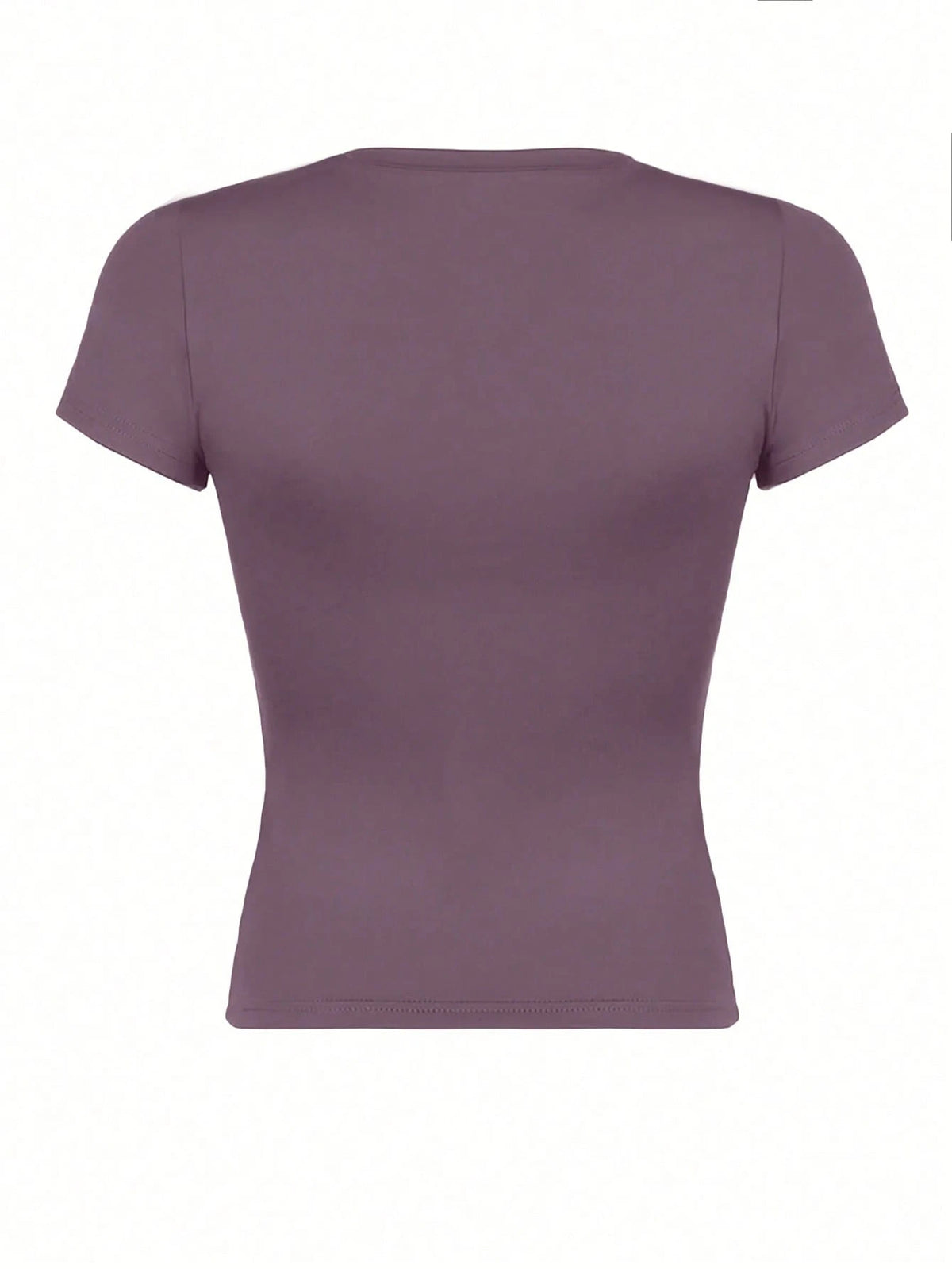 INAWLY Solva Women's Summer Solid Color Crop Sleeve Crop Top Slim Fit Casual T-Shirt Fall Cloth For Women