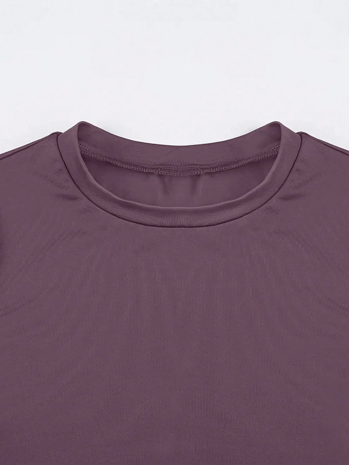INAWLY Solva Women's Summer Solid Color Crop Sleeve Crop Top Slim Fit Casual T-Shirt Fall Cloth For Women