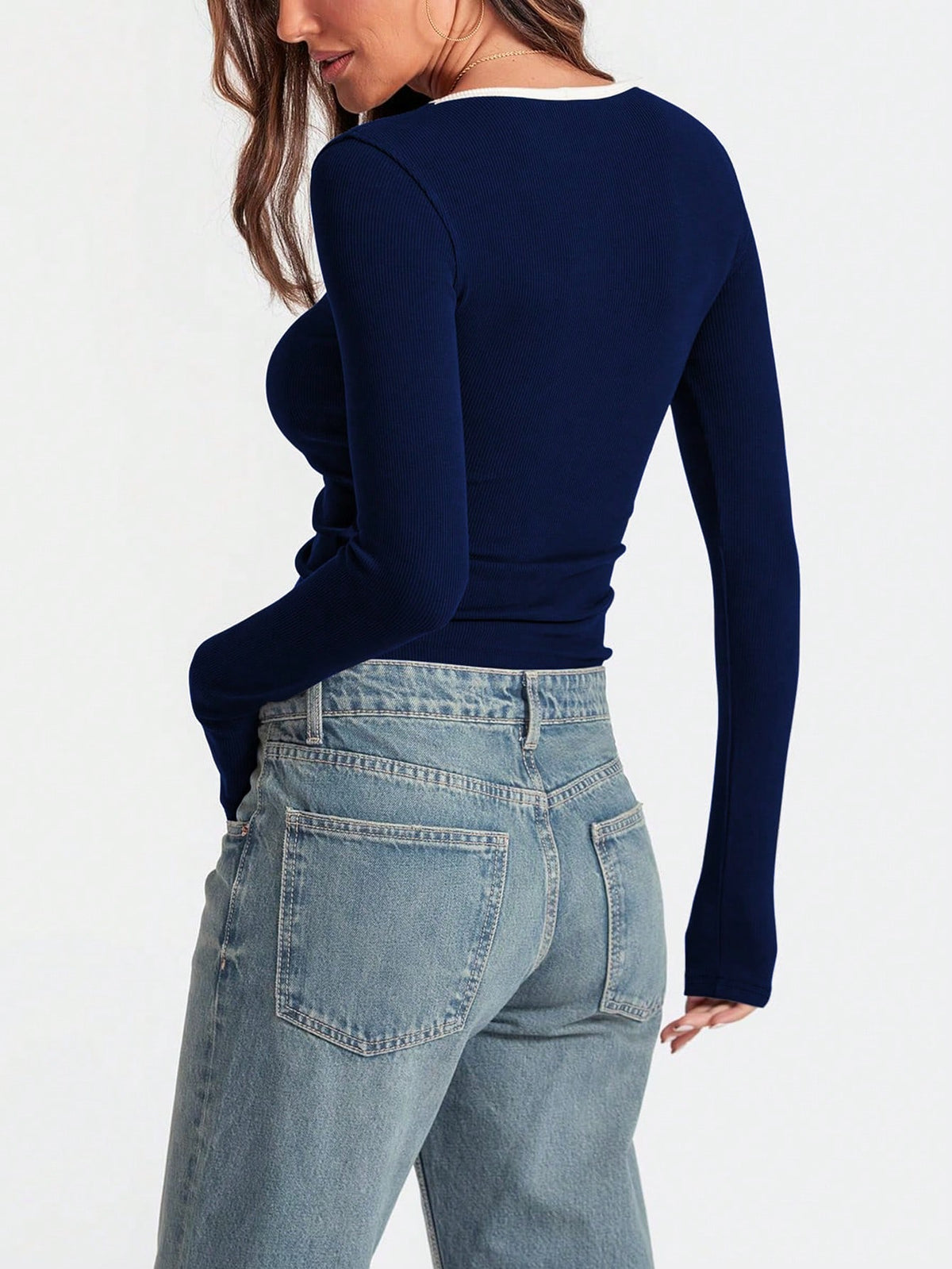 INAWLY Women's Casual Crew Neck Long Sleeve Tee, Spring & Summer For Spring Fall