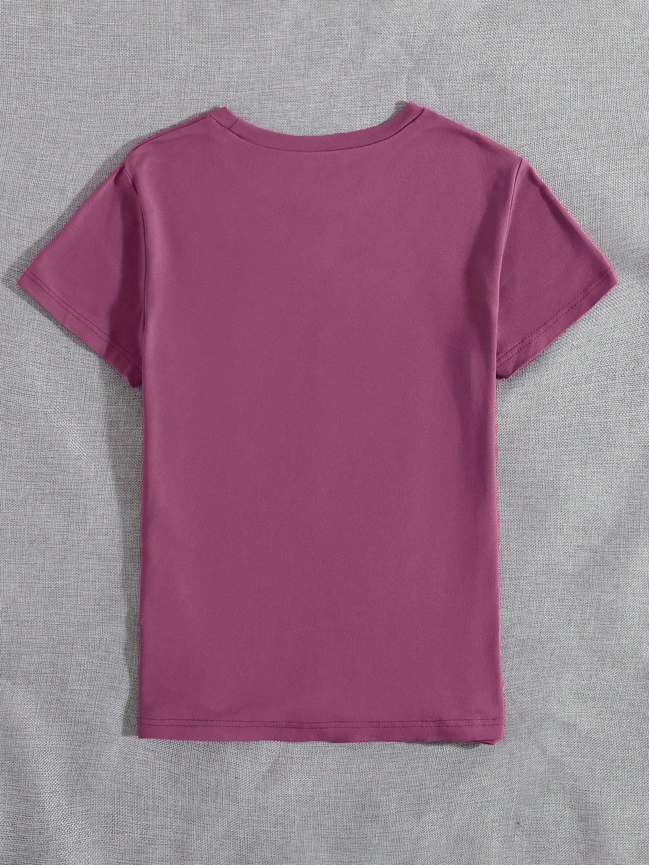 INAWLY Women's Casual Round Neck Short Sleeve T-Shirt With Letter Graphic Print Graphic Tees Women Tops