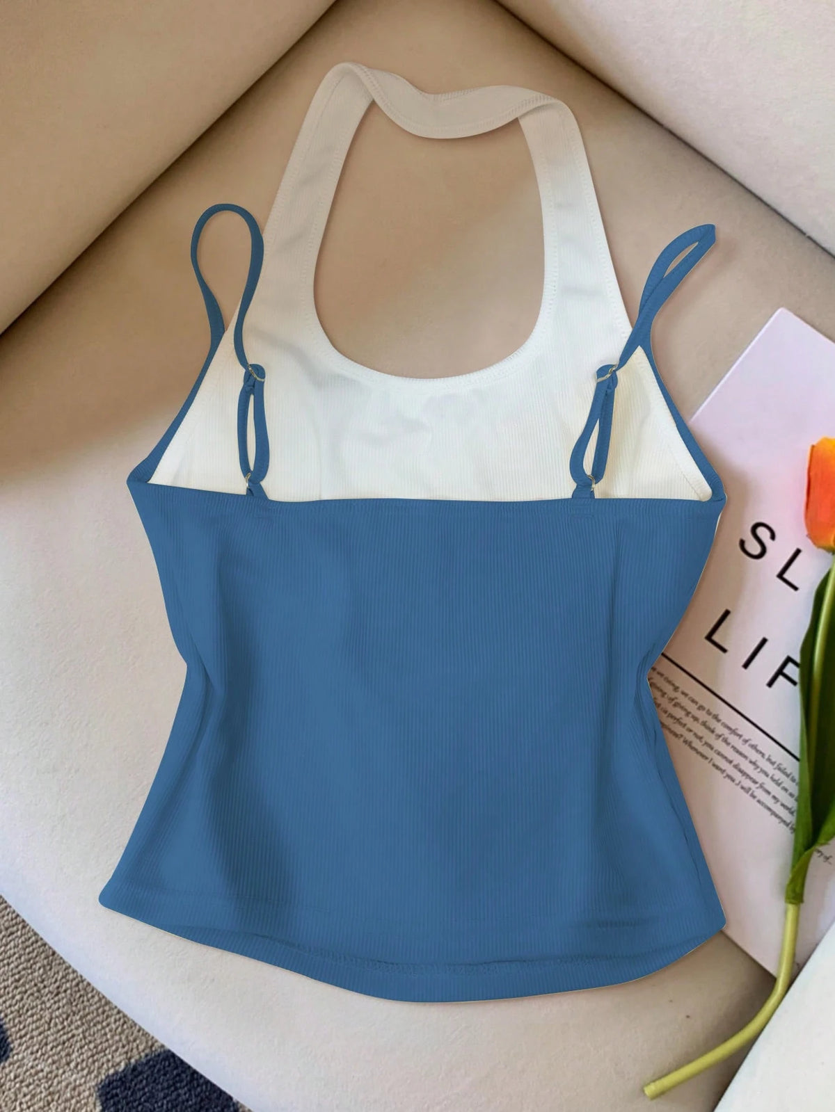 INAWLY Women's Casual Street Fashion 2 In 1 Tank Top, Summer