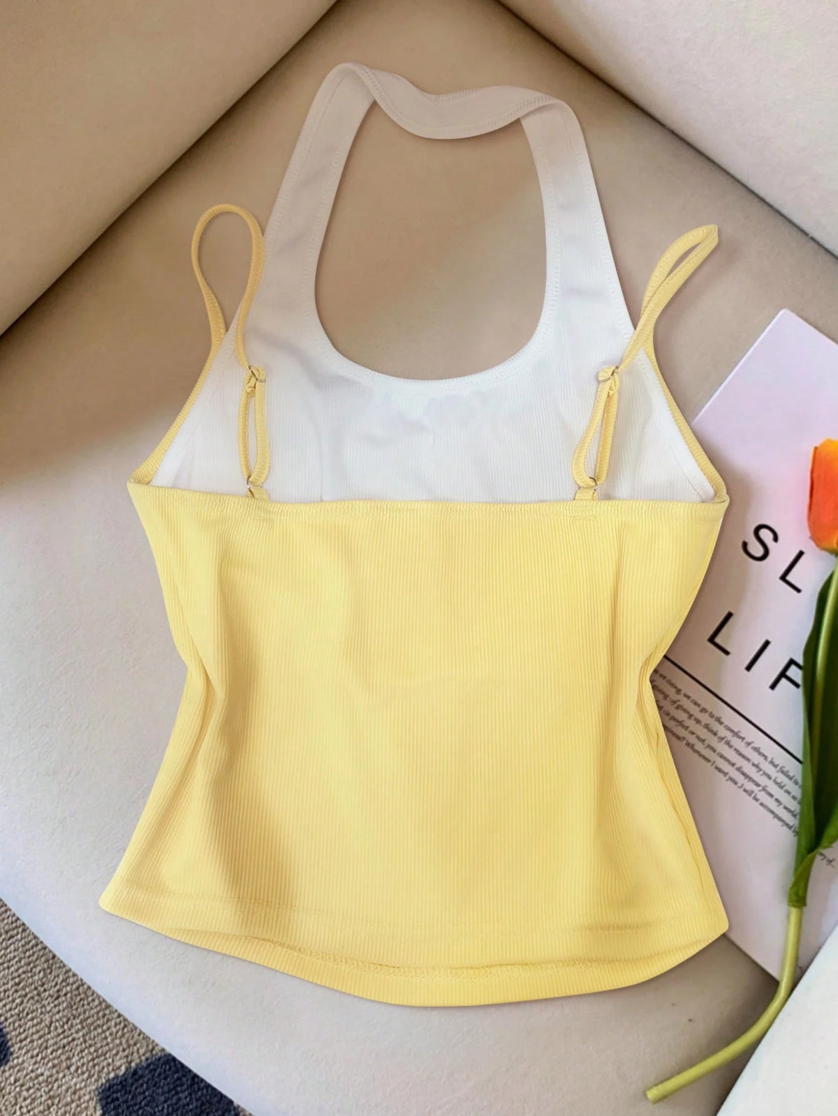 INAWLY Women's Casual Street Fashion 2 In 1 Tank Top, Summer
