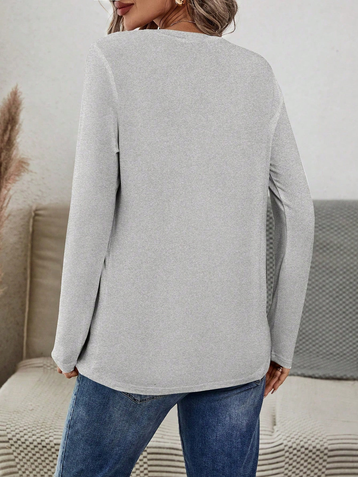 INAWLY Women's Dandelion Print Crew Neck Casual Long Sleeve T-Shirt Graphic Tees Women Tops For Spring Fall Cloth For Women