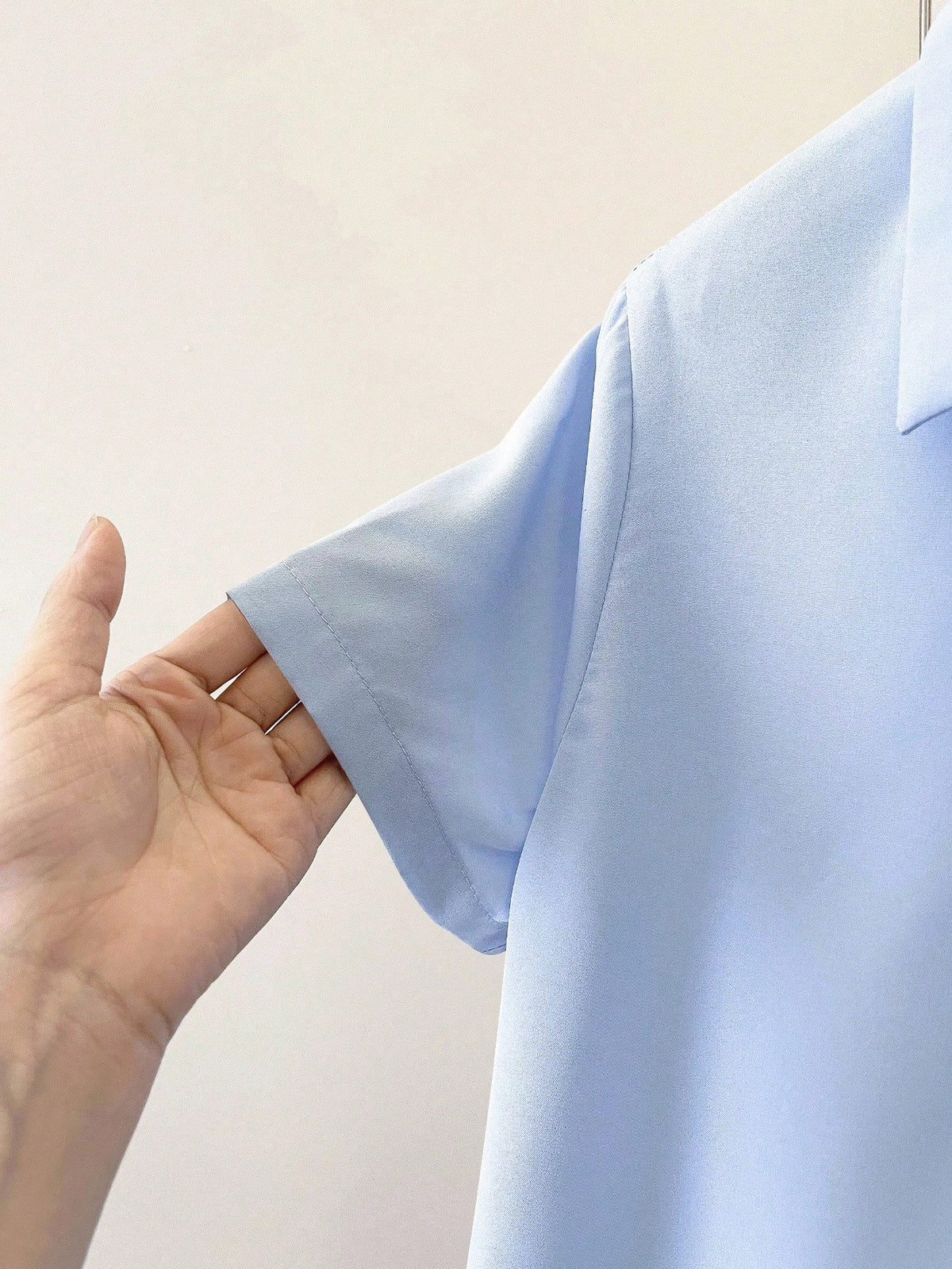 INAWLY Women's Solid Color Button-Down Short Sleeve Summer Casual Commuter Style Shirt