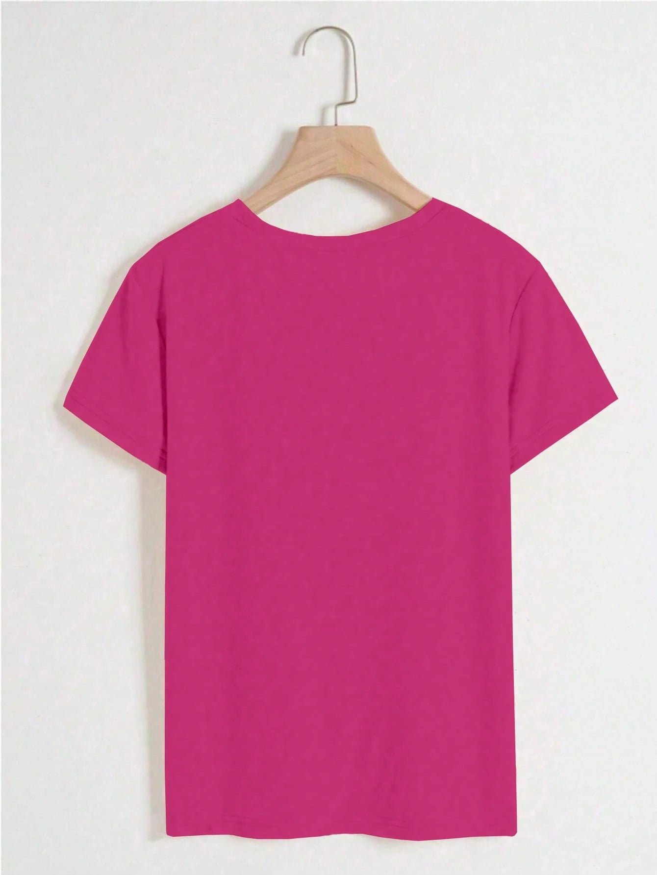 INAWLY Women's Valentine's Day Letter & Leopard Print Casual Round Neck Short Sleeve T-Shirt