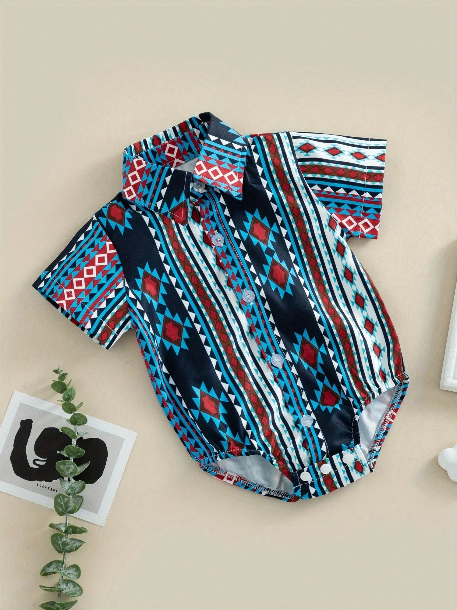 Infant Baby Boy Romper Cow Print Short Sleeve Lapel Button Bodysuit Tops Western Cowboy Shirt Gentlemen Clothes