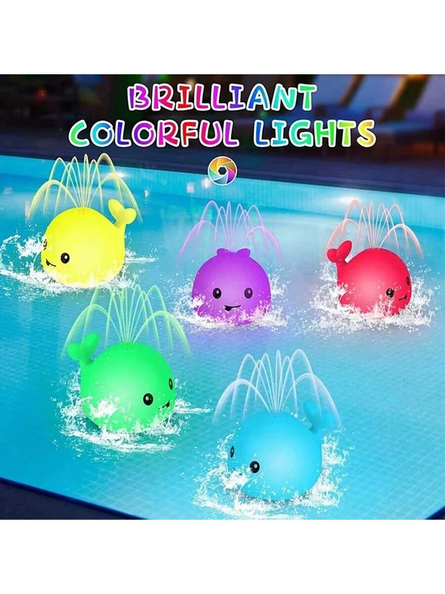 Infant Bath Toys, Suitable For Toddlers, Glowing Whale Spray Water Toys, Baby Swimming Pool Water Table Toys, Suitable For Babies 3 Months And Above, Bathtub Fountain Toys