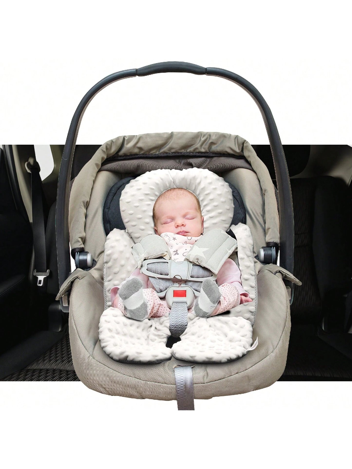 Infant Car Seat Insert, Baby Car Seat Head & Body Support For Newborn, 2-In-1 Reversible Baby Car Seat Cushion, Soft Stroller Cushion Insert