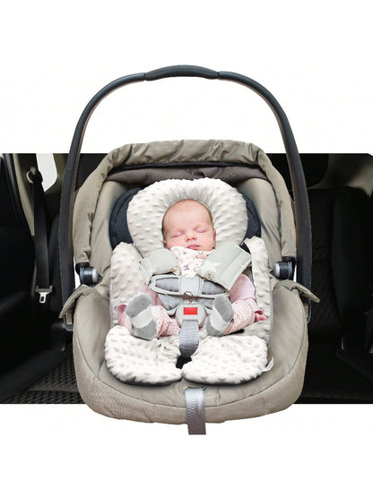 Infant Car Seat Insert, Baby Car Seat Head & Body Support For Newborn, 2-In-1 Reversible Baby Car Seat Cushion, Soft Stroller Cushion Insert