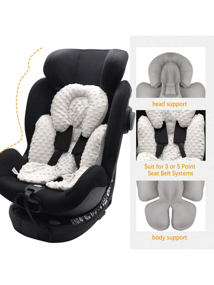 Infant Car Seat Insert, Baby Car Seat Head & Body Support For Newborn, 2-In-1 Reversible Baby Car Seat Cushion, Soft Stroller Cushion Insert