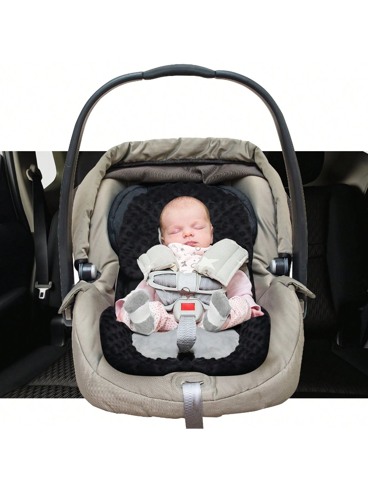 Infant Car Seat Insert, Baby Car Seat Head & Body Support For Newborn, 2-In-1 Reversible Baby Car Seat Cushion, Soft Stroller Cushion Insert