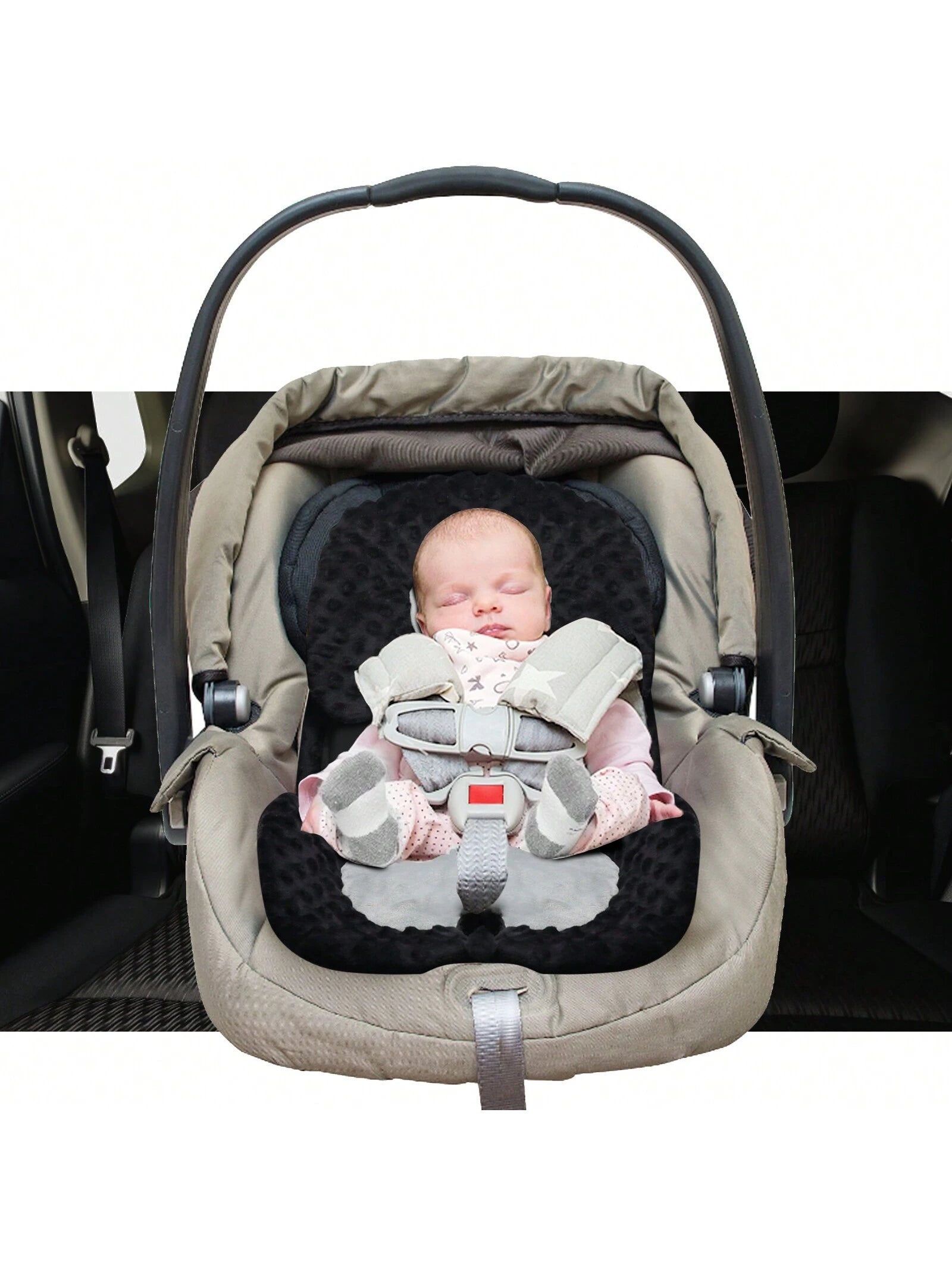 Infant Car Seat Insert, Baby Car Seat Head & Body Support For Newborn, 2-In-1 Reversible Baby Car Seat Cushion, Soft Stroller Cushion Insert