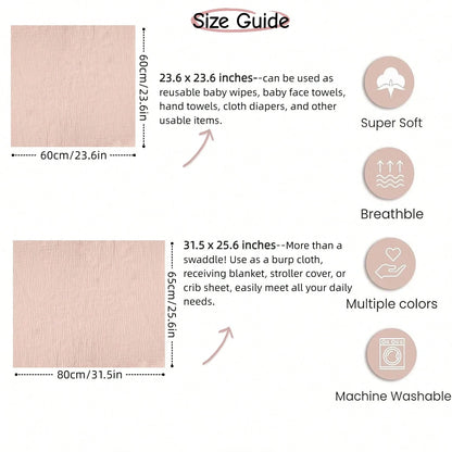 Infant Gauze Swaddle, Neutral Color Burp Cloth, Multi-Purpose Blanket, Can Be Used As Burp Cloth, Bib, Hugging, Playing And Car Seat Cover, Baby Essentials, Baby Shower Gift