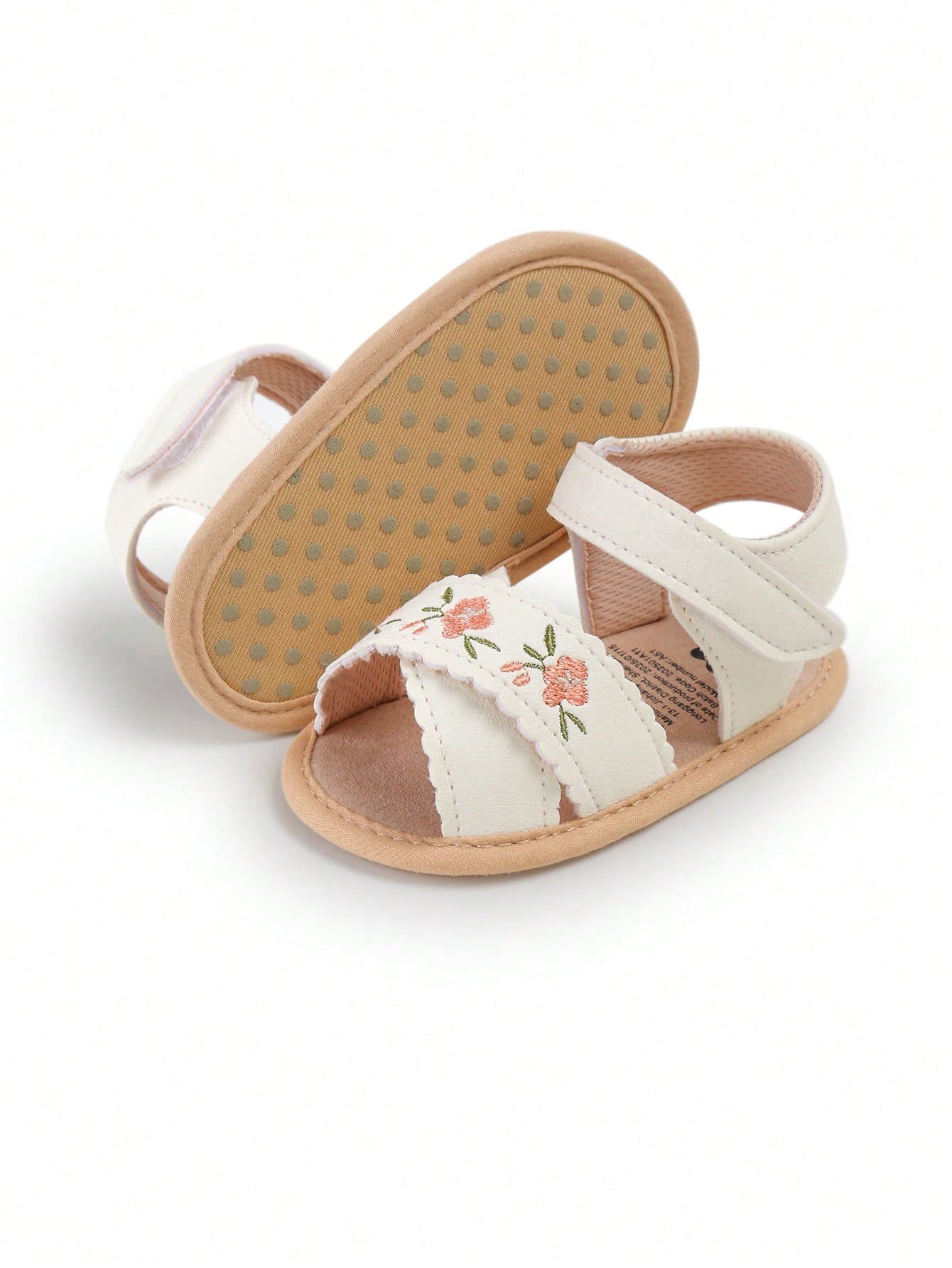 Infant Toddler Infant Girls PU Leather Soft Open Toe Summer Sandals Flower Princess Flat Shoes