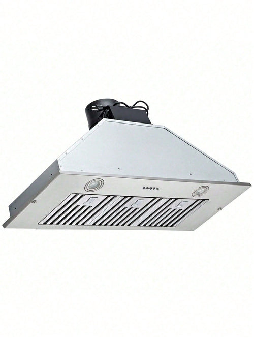 Insert Range Hood, 800CFM 3-Speed, 36 Inch Stainless Steel Built-In Kitchen Vent With Push Button Control LED Lights Baffle Filters, Ducted/Ductless Convertible, ETL Listed