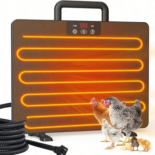 Intelligent Heater With Thermostat & Timer- Adjustable Temperature Control, High-Efficiency Heating Plate With Even Heat Distribution, Durable Plastic Construction For Chicks, Kittens, Puppies, Poul