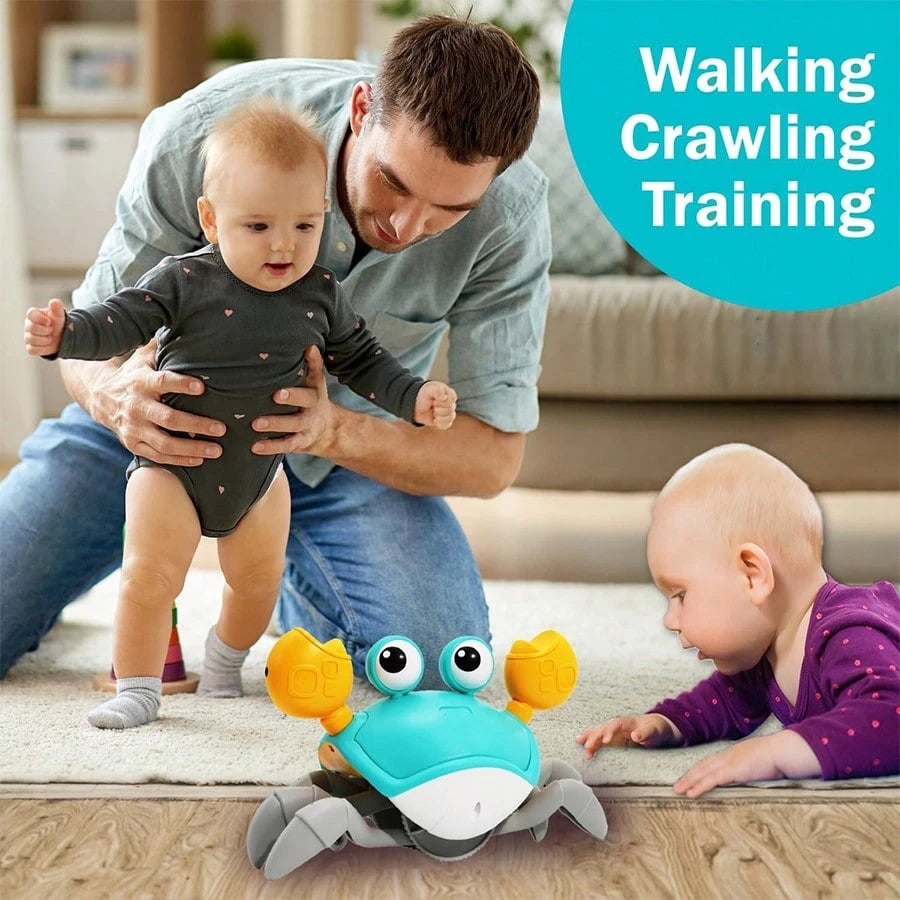 Interactive Crawling Crab Baby Toy, Music Crab For Infant Tummy Time & Toddler Walking, Senses Obstacle Avoidance, Fun Birthday Gift For Boys And Girls