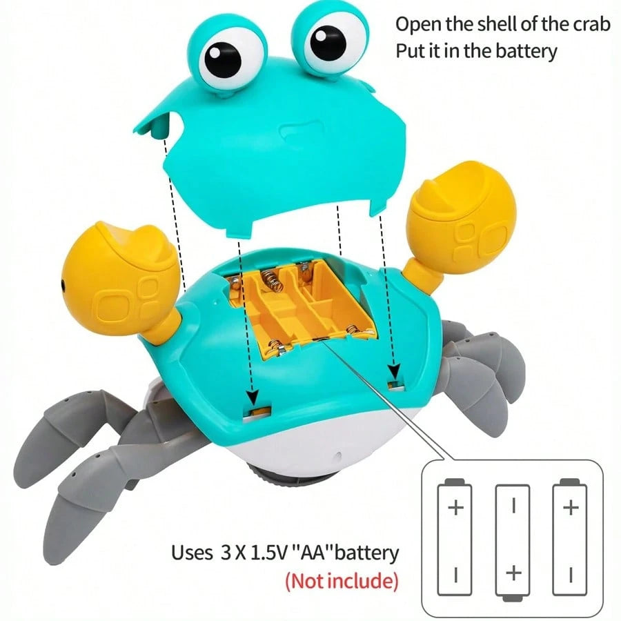 Interactive Crawling Crab Baby Toy, Music Crab For Infant Tummy Time & Toddler Walking, Senses Obstacle Avoidance, Fun Birthday Gift For Boys And Girls