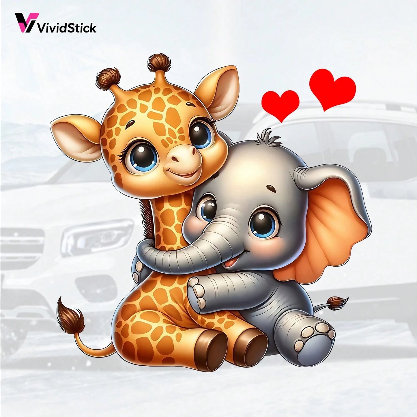 Interesting Curly Giraffe Car Stickers Cute Cartoon Giraffe Colorful Hair Clip Red Lips Vinyl Stickers Detachable Decorative Stickers Suitable For Car Windows, Cars, Trucks