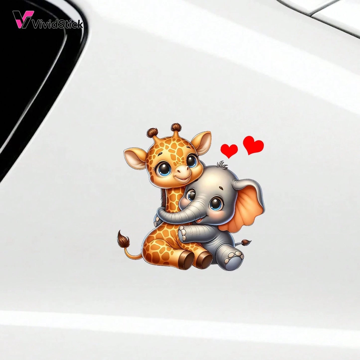 Interesting Curly Giraffe Car Stickers Cute Cartoon Giraffe Colorful Hair Clip Red Lips Vinyl Stickers Detachable Decorative Stickers Suitable For Car Windows, Cars, Trucks