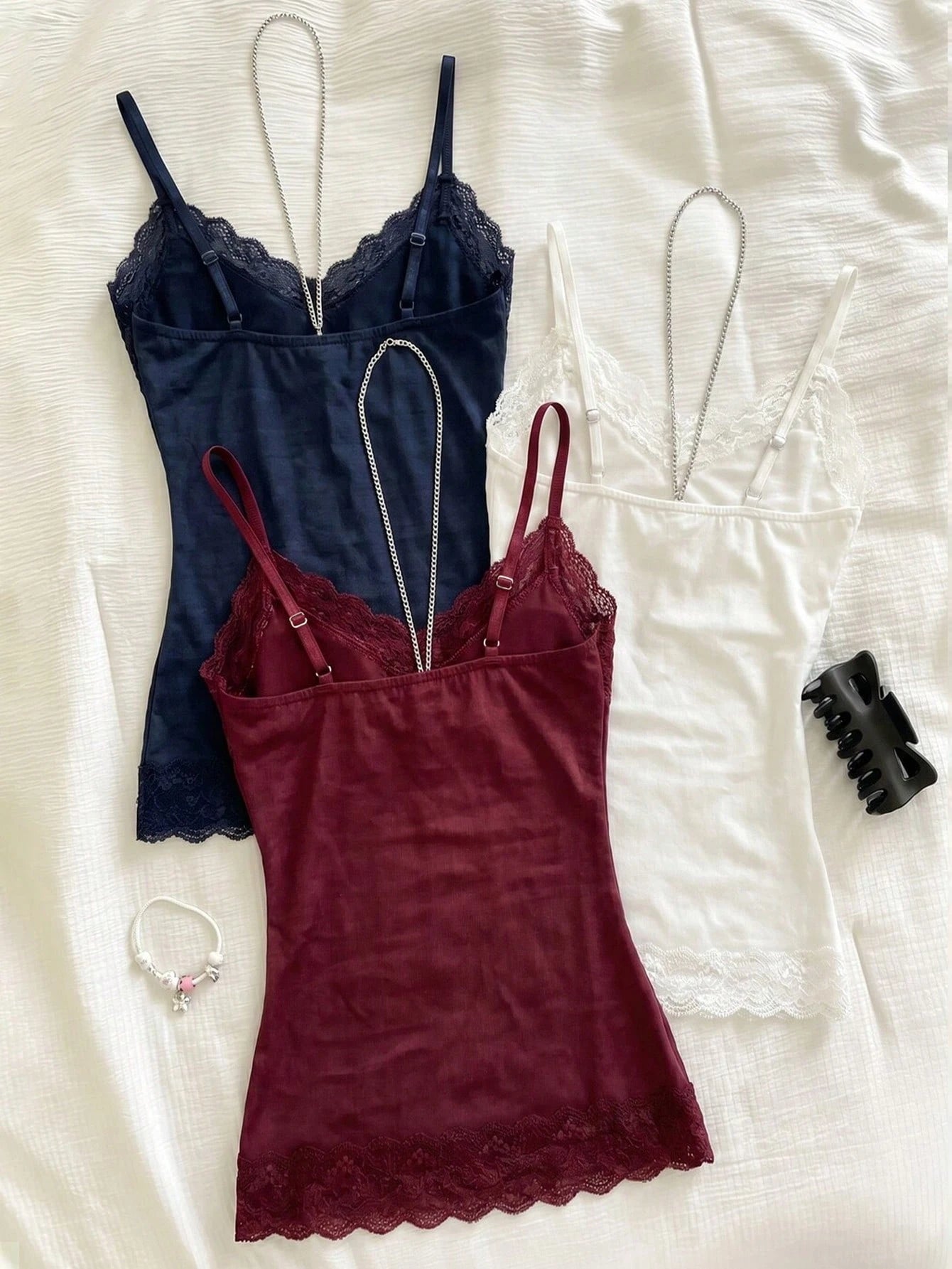 IslaSuriya Lace Patchwork Fitted Camisole For Women