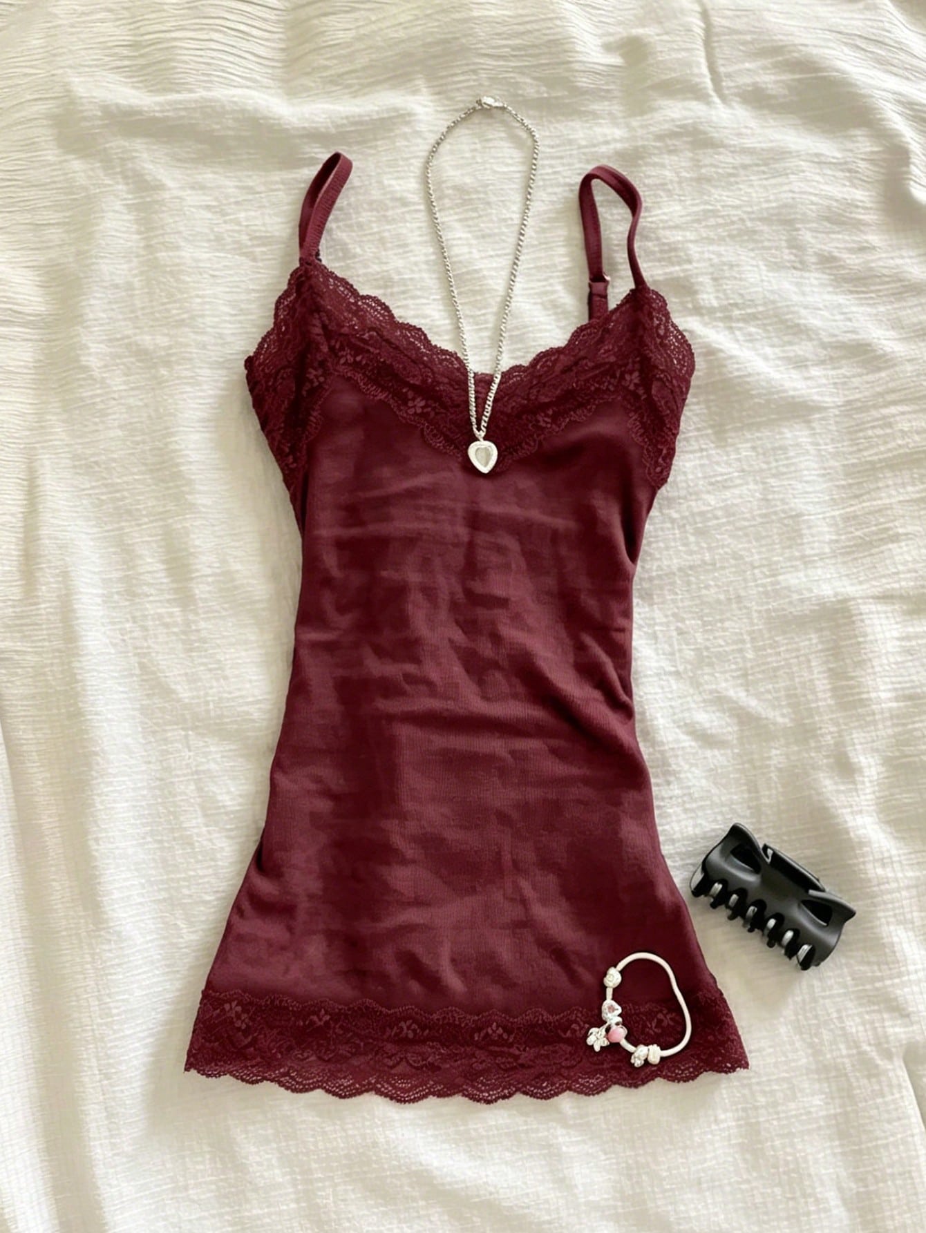 IslaSuriya Lace Patchwork Fitted Camisole For Women