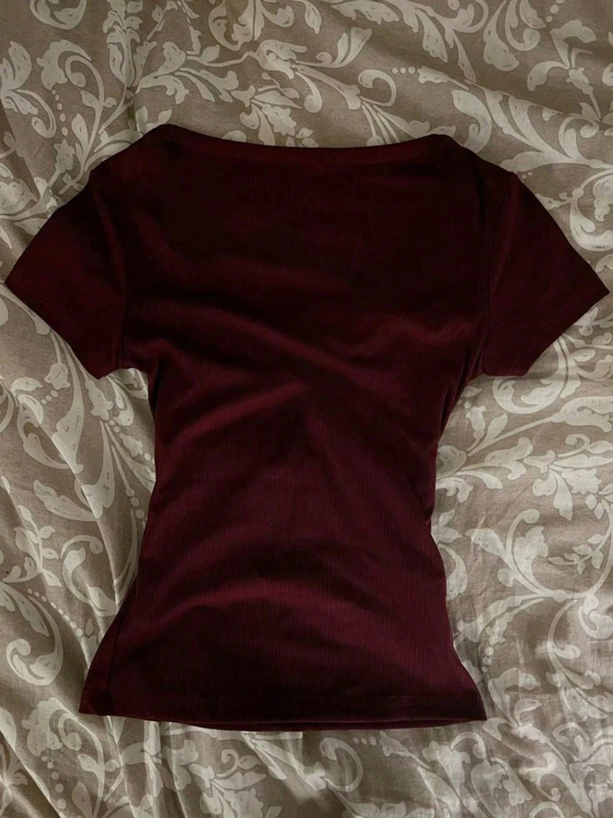 IslaSuriya Lace Trim Specialty 2-Way Zipper Front Short Sleeve T-Shirt For Women