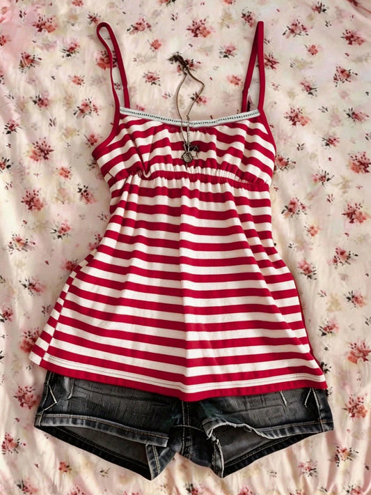 IslaSuriya Summer Casual Retro Y2K Striped Women Camisole