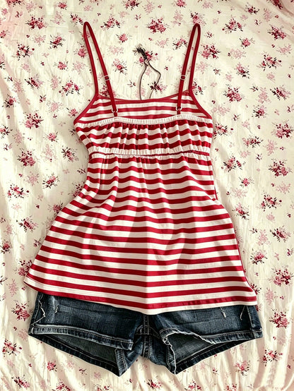 IslaSuriya Summer Casual Retro Y2K Striped Women Camisole