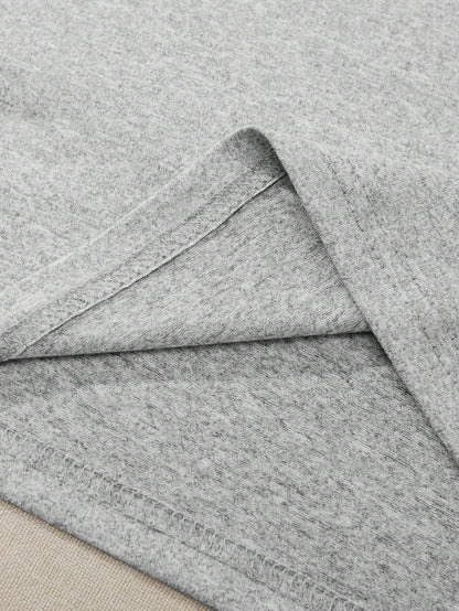 IslaSuriya Women's Minimalist Casual Grey 2 Pieces Set, Round Neck Comfortable Casual Outfit, Suitable For Spring/Summer Casual Daily Wear