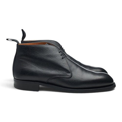 'Jackie' Black Grain Leather Chukka Boots UK 8 F