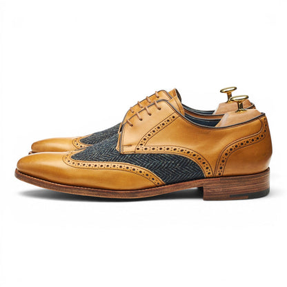 'Jackson' Tan Brown Leather Derby UK 8 F