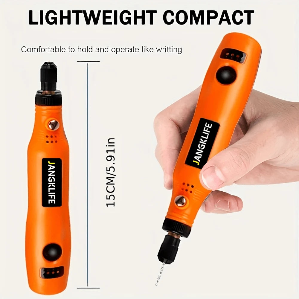 JANGKLIFE Mini Electric Drill & Rotary Tool Kit- 36pcs Accessory Set, With Flexible Shaft, USB Charging, 3 Speed Modes, Suitable For DIY Crafts, Handmade, Multi-Function Tool