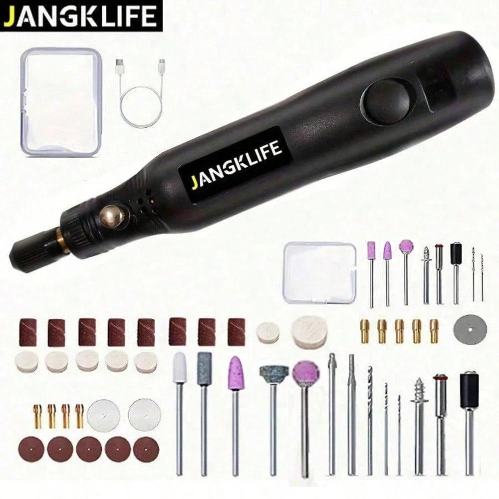 JANGKLIFE Mini Electric Drill & Rotary Tool Kit- 36pcs Accessory Set, With Flexible Shaft, USB Charging, 3 Speed Modes, Suitable For DIY Crafts, Handmade, Multi-Function Tool