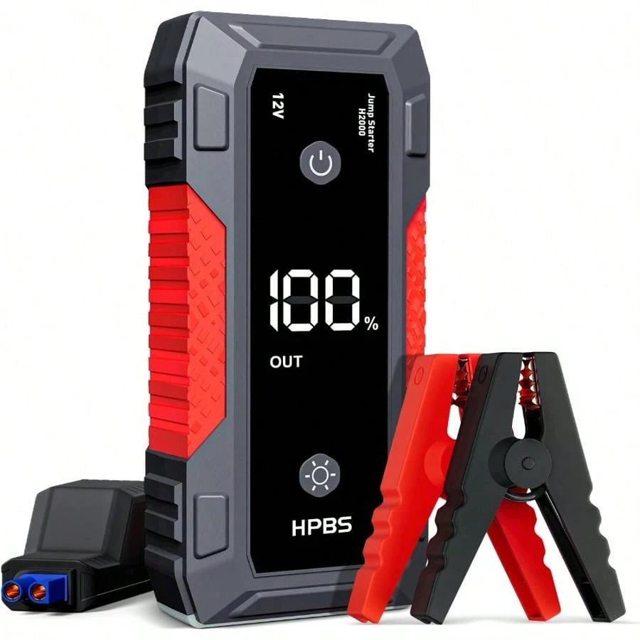 Jump Starter With 290PSI Air Compressor, 12V Car Battery Booster, Portable Jump Box (10.0 Gas/10.0L ) Tire Inflator, Jumper Cables, And LED Light (Jump Starter With Air Compressor)