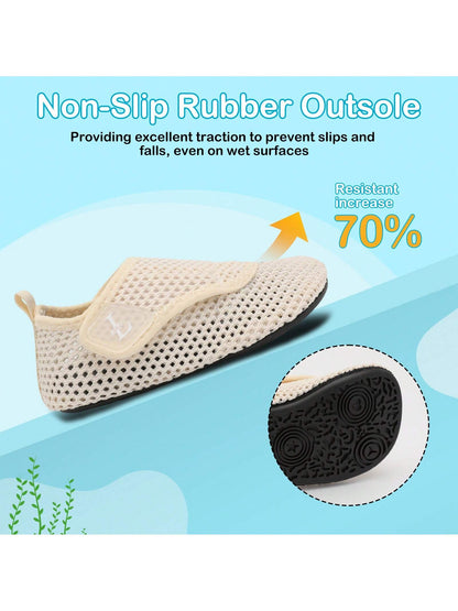 Kids Adjustable Strap Aquatic Shoes- Lightweight, Comfortable And Breathable, Perfect For Spring And Summer, Suitable For Casual, Beach, Swimming