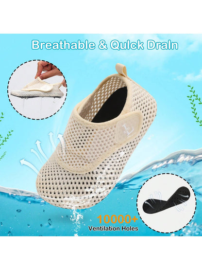 Kids Adjustable Strap Aquatic Shoes- Lightweight, Comfortable And Breathable, Perfect For Spring And Summer, Suitable For Casual, Beach, Swimming