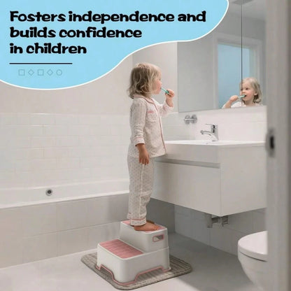 Kids Non Slip Step Stool, 2 Pack Toddler Bathroom Stool For Sink, Toilet Training & Kitchen Helper