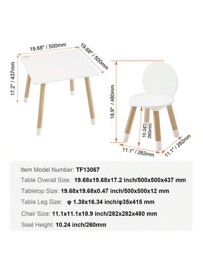 Kids Table And 2 Chairs Set, Toddler Table And Chair Set, Children Multi-Activity Table For Art, Craft, Reading, Learning, Christmas Gift