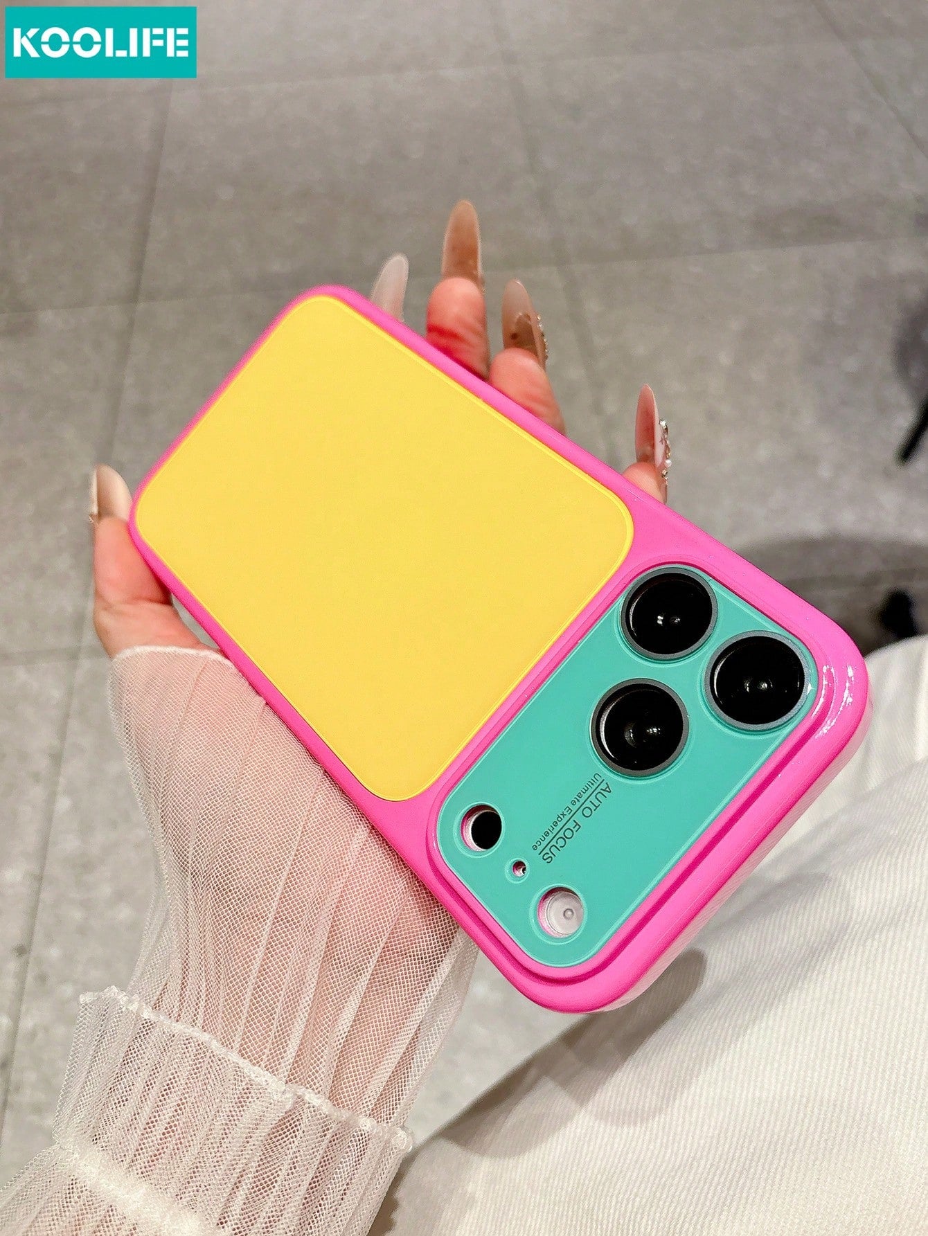 KOOLIFE 1pc Luxury Ins Style Summer Dopamine Color Block Phone Case, Anti-Drop, Full Coverage, Compatible With IPhone 18 Pro/18 Pro Max/17 Pro Max, New 16 Pro Max, 15 Pro Max, 13 Pro, 13, 14 Pro Max