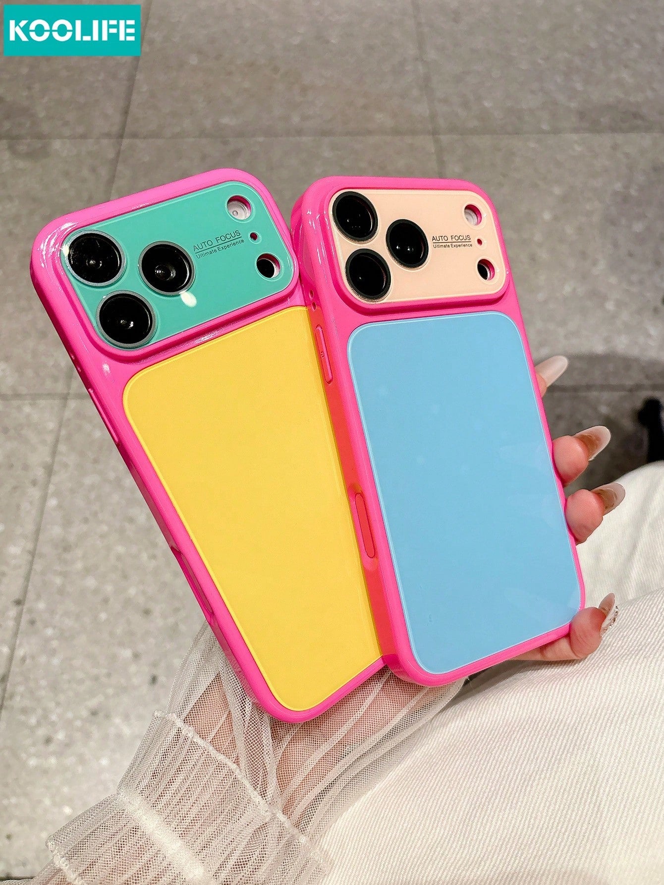 KOOLIFE 1pc Luxury Ins Style Summer Dopamine Color Block Phone Case, Anti-Drop, Full Coverage, Compatible With IPhone 18 Pro/18 Pro Max/17 Pro Max, New 16 Pro Max, 15 Pro Max, 13 Pro, 13, 14 Pro Max